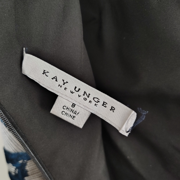 Kay Unger Floral Gown Belted Sleeveless Boat Neck Dress 8 - Picture 10 of 16